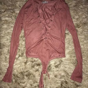 suede blush bodysuit